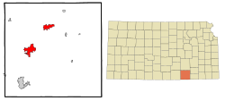 Cowley County Kansas Incorporated and Unincorporated areas Winfield Highlighted